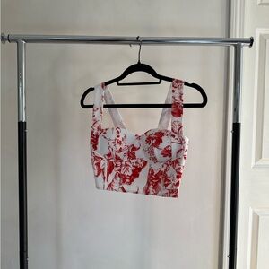 Fashion Nova Pink and White Crop Top